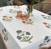 Blue & Yellow Marigold  Hand Block Rectangle Table Cover / Cloth